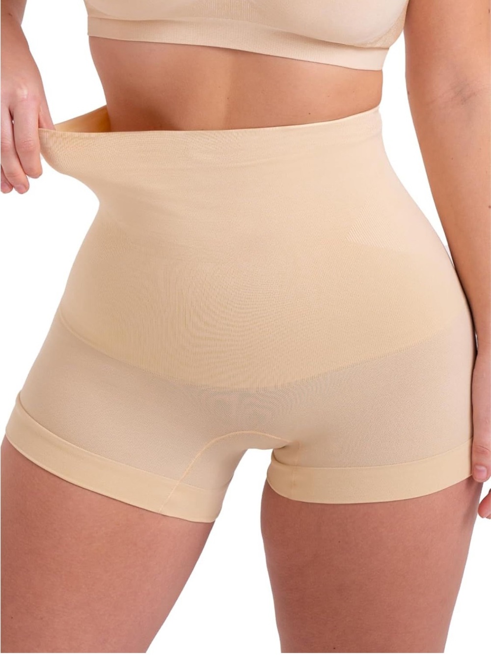 SHAPERMINT Tummy Control Boyshort Shapewear Beige Large NWT